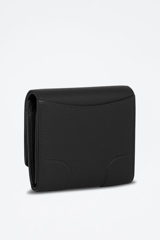 Portefeuille en cuir pleine fleur Romy - Noir