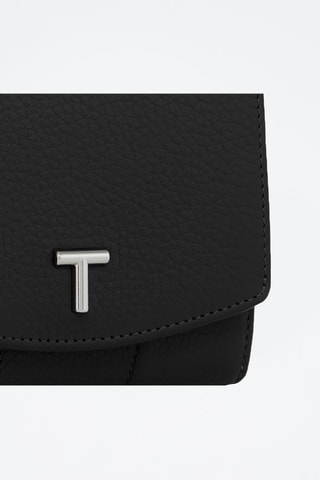 Portefeuille en cuir pleine fleur Romy - Noir