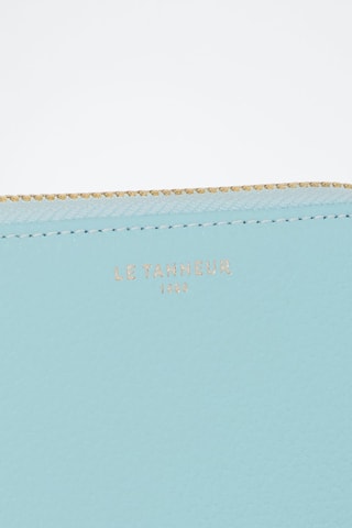 Porte-monnaie en cuir pleine fleur Emilie Aigue marine
