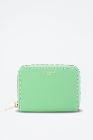 Porte-monnaie en cuir pleine fleur Emilie Pistache