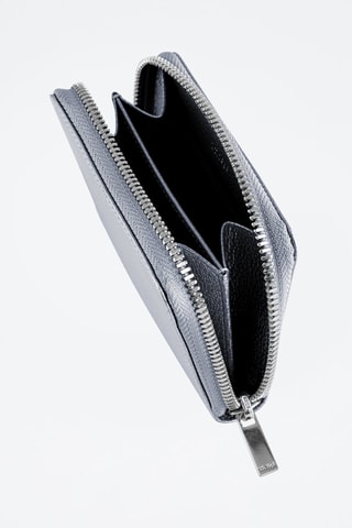 Porte-monnaie en cuir Emilie Argenté