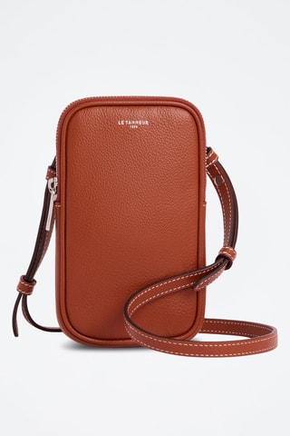 Etui téléphone en cuir  Emile - Marron