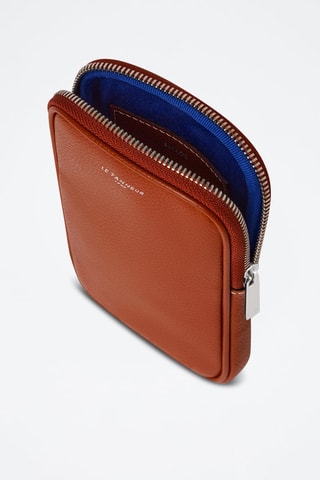Etui téléphone en cuir  Emile - Marron