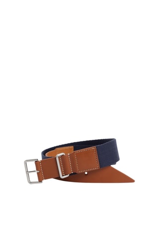 Ceinture en cuir - 85 cm Marron et bleu