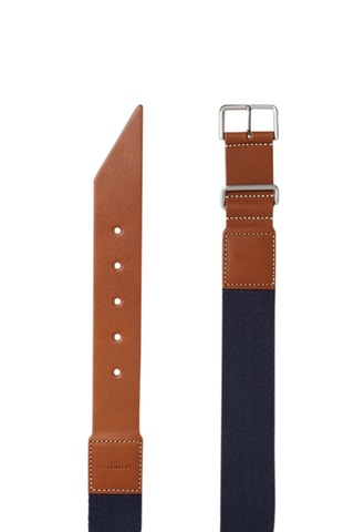 Ceinture en cuir - 85 cm Marron et bleu