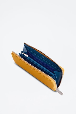 Cartera de piel Emilie - Amarillo y azul