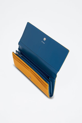 Cartera de piel Lise - Amarillo y azul
