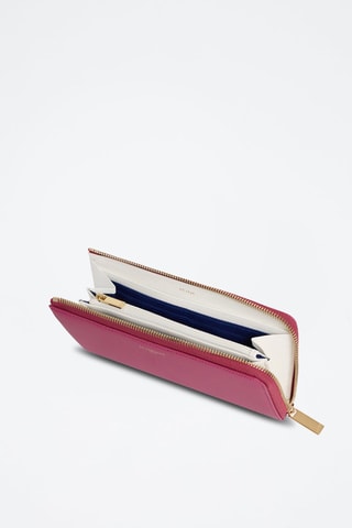 Cartera de piel Signature T - Rosa