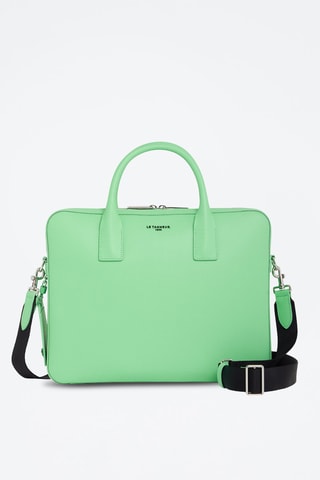 Maletín slim 14" Emile de piel Pistacho