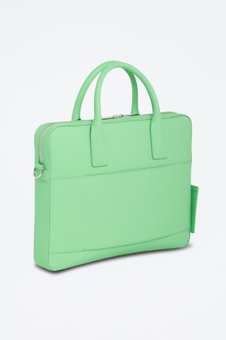Maletín slim 14" Emile de piel Pistacho