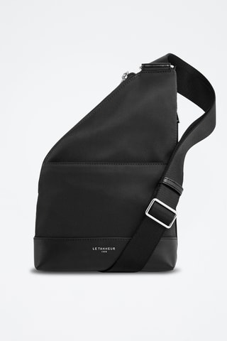 Mochila bandolera de piel - Negro