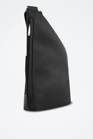 Mochila bandolera de piel - Negro