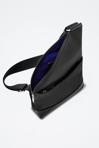 Mochila bandolera de piel - Negro