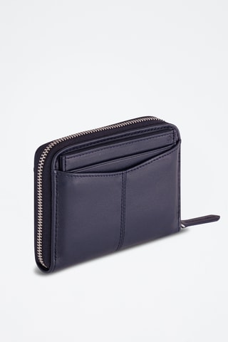 Cartera y tarjetero de piel - Azul marino