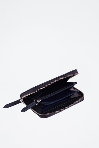 Cartera y tarjetero de piel - Azul marino