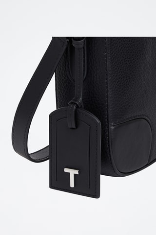 Bandolera de piel - Negro
