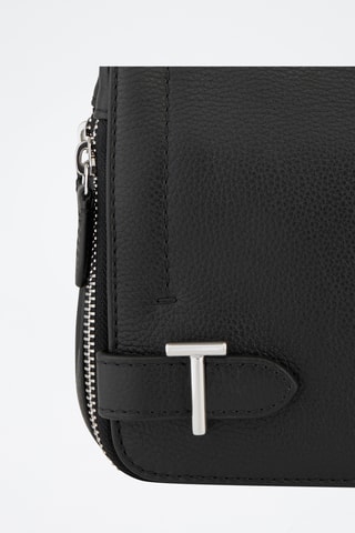 Bandolera de piel - Negro