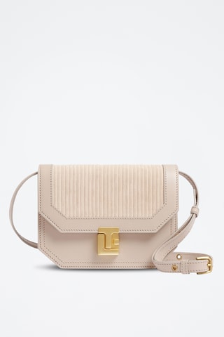 Bandolera de piel - Beige