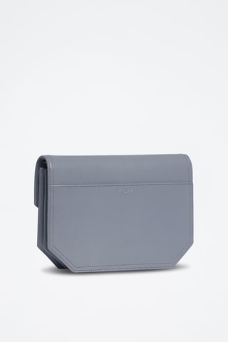 Bandolera de piel - Azul grisáceo