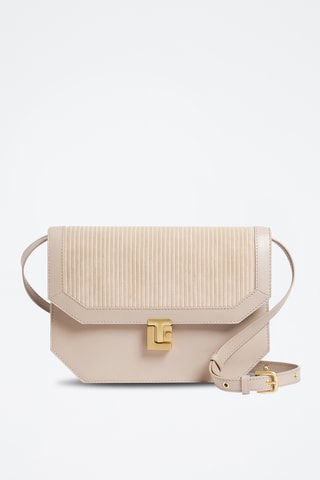 Bandolera de piel - Beige