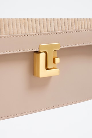 Bandolera de piel - Beige
