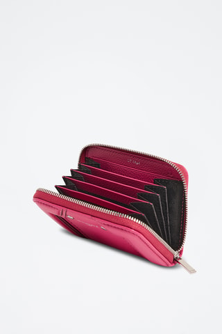 Porte-cartes en cuir - Fuchsia
