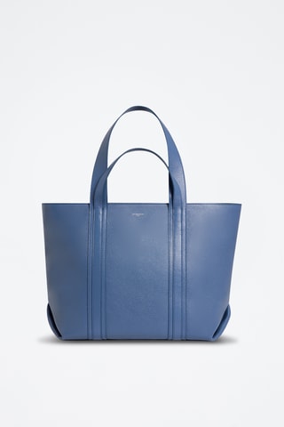 Bolso shopper de piel - Azul