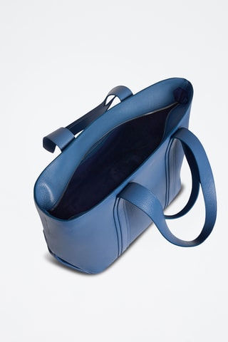 Bolso shopper de piel - Azul