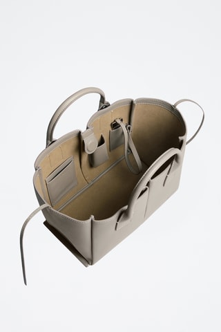 Bolso de piel - Gris claro