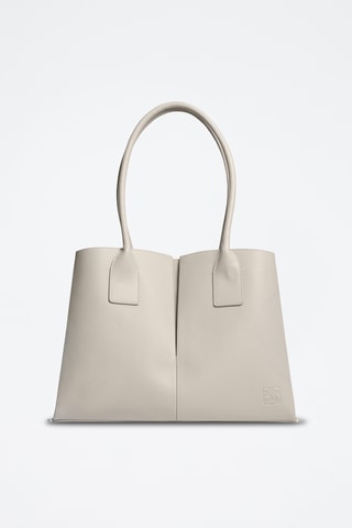 Bolso shopper de piel - Gris claro