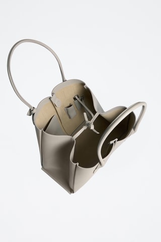 Bolso shopper de piel - Gris claro