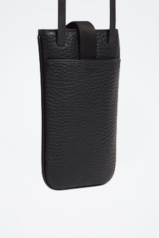 Porte téléphone en cuir - Noir