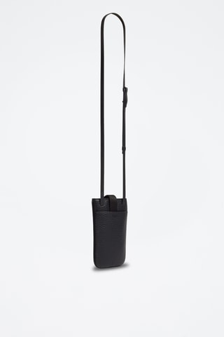 Porte téléphone en cuir - Noir