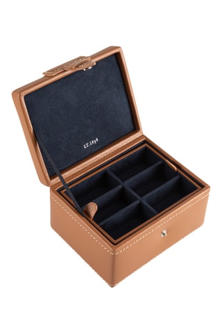 Coffret boutons de manchette en cuir - Marron