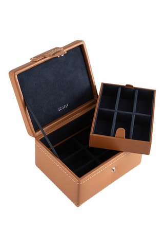 Coffret boutons de manchette en cuir - Marron