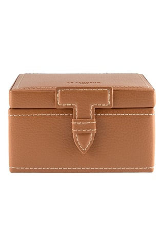 Coffret boutons de manchette en cuir - Marron