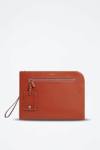 Bolso de mano de piel - Marrón
