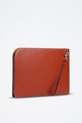 Bolso de mano de piel - Marrón