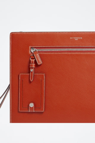 Bolso de mano de piel - Marrón