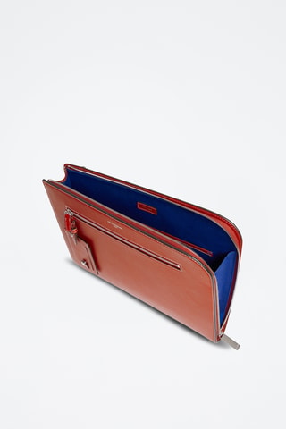 Bolso de mano de piel - Marrón