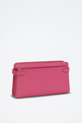 Bandolera de piel - Fucsia