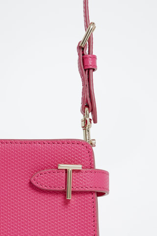 Bandolera de piel - Fucsia