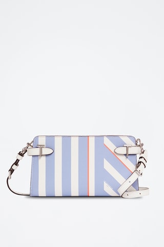 Bandolera de piel - Azul y blanco