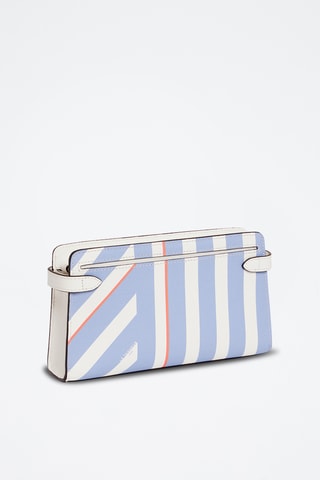 Bandolera de piel - Azul y blanco