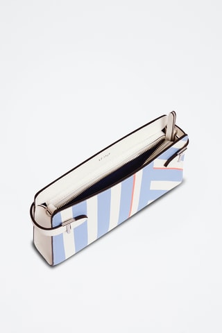 Bandolera de piel - Azul y blanco