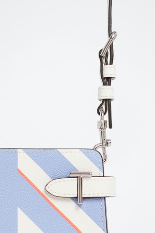 Bandolera de piel - Azul y blanco