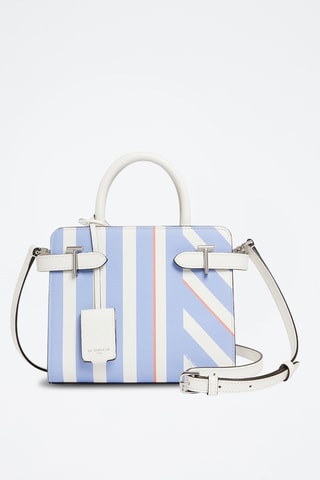 Bolso de piel - Azul y blanco