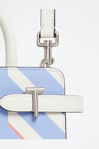 Bolso de piel - Azul y blanco