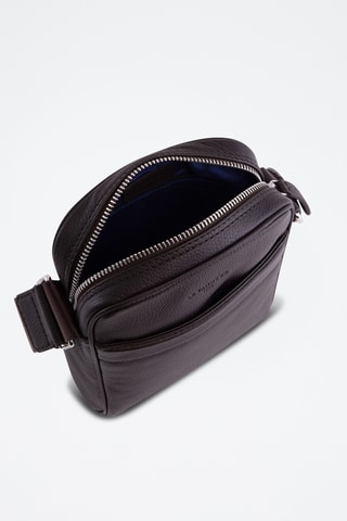 Bandolera de piel - Marrón oscuro