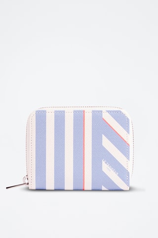 Porte-monnaie en cuir - Bleu et blanc